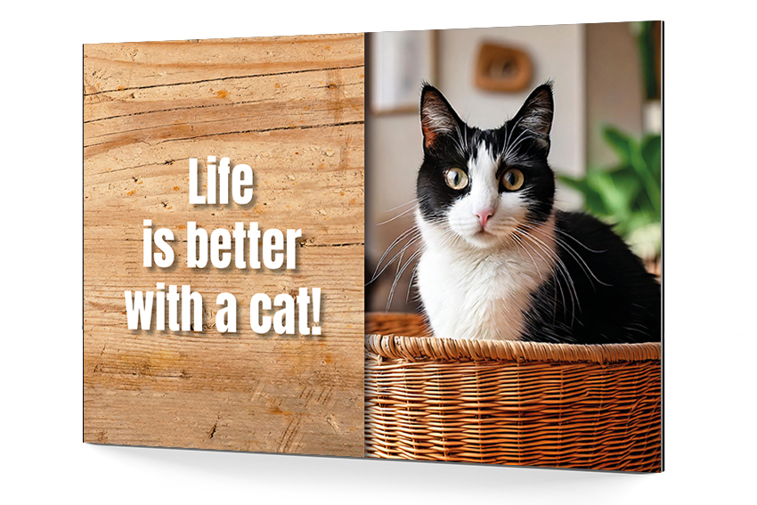 Katzenschild mit Foto (rechteckig) & Wunschtext