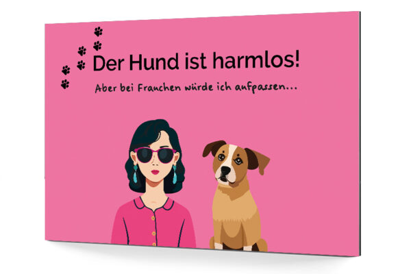 Der Hund ist harmlos Schild