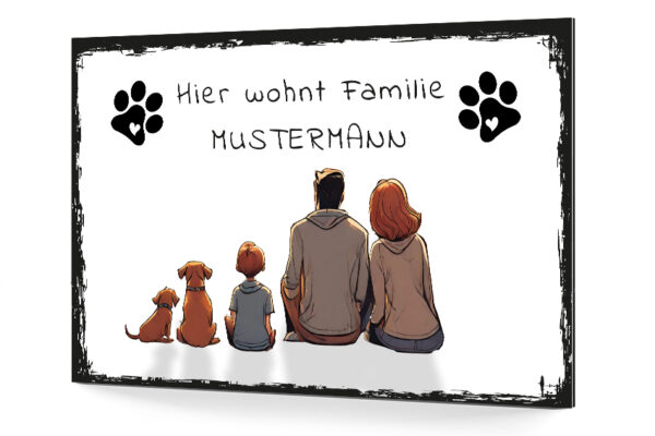 Schild hier wohnt Familie