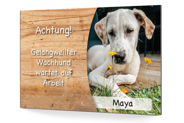 Hundeschild personalisierbar mit Foto und Wunschtext