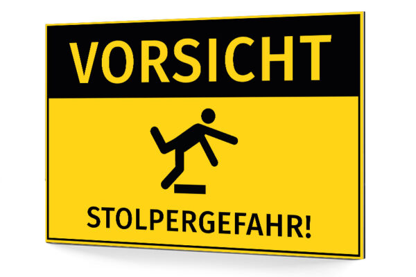 Schild Stolpergefahr